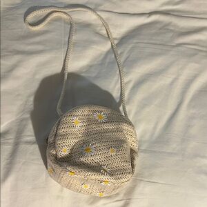Romwe Cream Floral Crossbody Bag-EUC